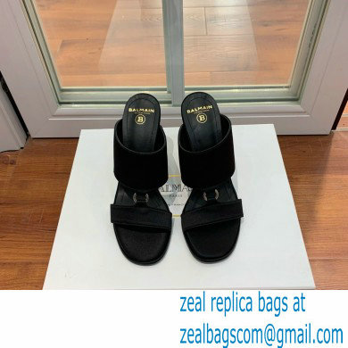 Balmain Heel 10.5cm Satin Paola Mules Black 2022