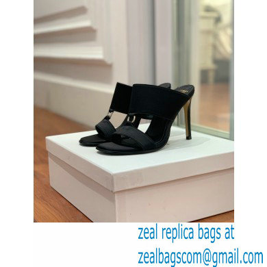 Balmain Heel 10.5cm Satin Paola Mules Black 2022