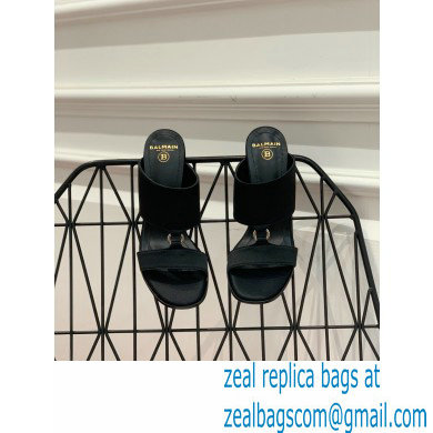 Balmain Heel 10.5cm Satin Paola Mules Black 2022