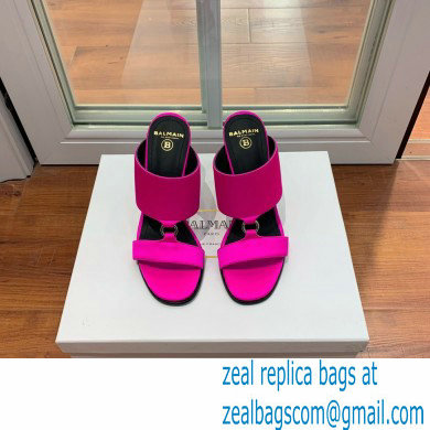 Balmain Heel 10.5cm Satin Paola Mules Fuchsia 2022