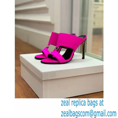 Balmain Heel 10.5cm Satin Paola Mules Fuchsia 2022