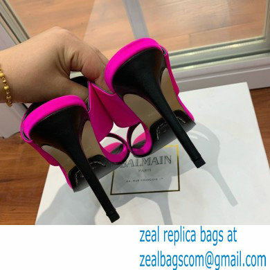 Balmain Heel 10.5cm Satin Paola Mules Fuchsia 2022 - Click Image to Close