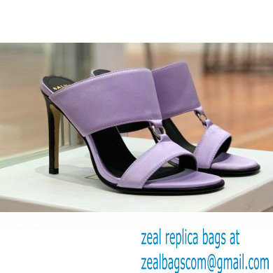 Balmain Heel 10.5cm Satin Paola Mules Lilac 2022