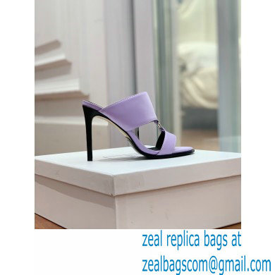 Balmain Heel 10.5cm Satin Paola Mules Lilac 2022