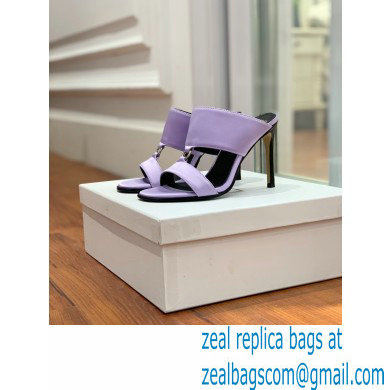 Balmain Heel 10.5cm Satin Paola Mules Lilac 2022