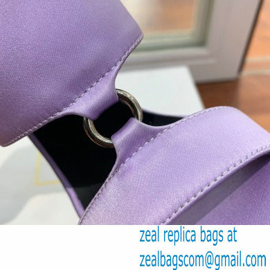 Balmain Heel 10.5cm Satin Paola Mules Lilac 2022 - Click Image to Close