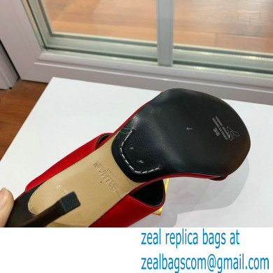 Balmain Heel 10.5cm Satin Paola Mules Red 2022 - Click Image to Close