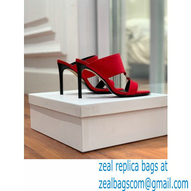 Balmain Heel 10.5cm Satin Paola Mules Red 2022