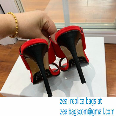 Balmain Heel 10.5cm Satin Paola Mules Red 2022