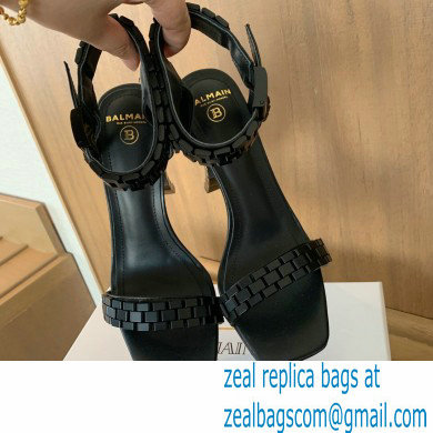 Balmain Heel 10.5cm Ultima Sandals All Black 2022 - Click Image to Close