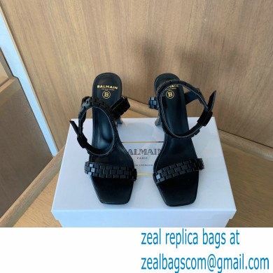 Balmain Heel 10.5cm Ultima Sandals All Black 2022