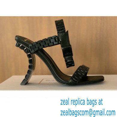 Balmain Heel 10.5cm Ultima Sandals All Black 2022 - Click Image to Close