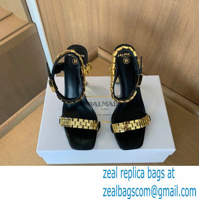 Balmain Heel 10.5cm Ultima Sandals Black/Gold 2022