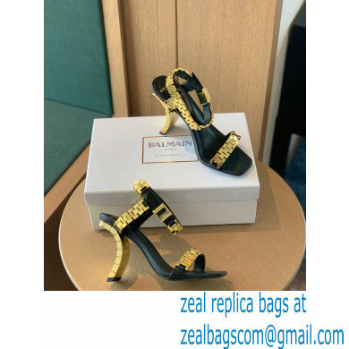 Balmain Heel 10.5cm Ultima Sandals Black/Gold 2022