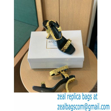 Balmain Heel 10.5cm Ultima Sandals Black/Gold 2022