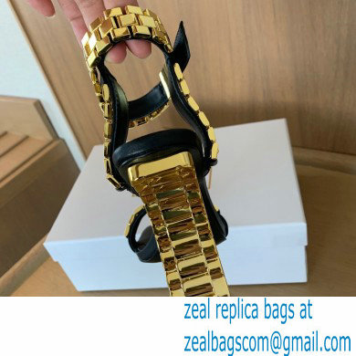 Balmain Heel 10.5cm Ultima Sandals Black/Gold 2022