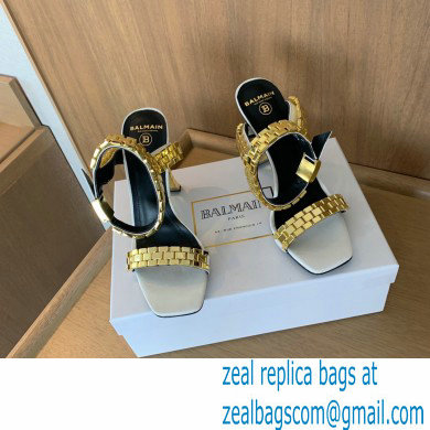 Balmain Heel 10.5cm Ultima Sandals White/Gold 2022