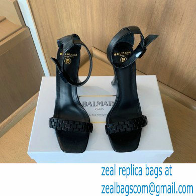 Balmain Heel 10.5cm Ultima Sandals with Finish All Black 2022