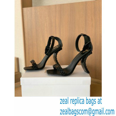 Balmain Heel 10.5cm Ultima Sandals with Finish All Black 2022