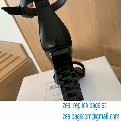 Balmain Heel 10.5cm Ultima Sandals with Finish All Black 2022