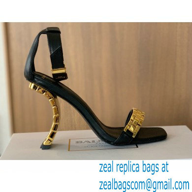 Balmain Heel 10.5cm Ultima Sandals with Finish Black/Gold 2022