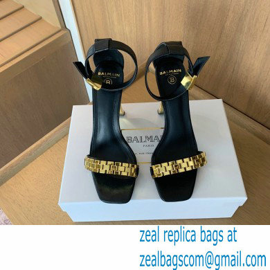 Balmain Heel 10.5cm Ultima Sandals with Finish Black/Gold 2022