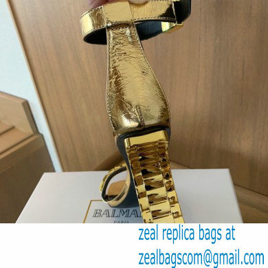 Balmain Heel 10.5cm Ultima Sandals with Finish Patent Gold 2022