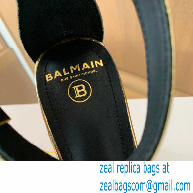 Balmain Heel 10.5cm Ultima Sandals with Finish Patent Gold 2022 - Click Image to Close