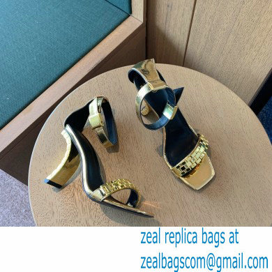 Balmain Heel 10.5cm Ultima Sandals with Finish Patent Gold 2022