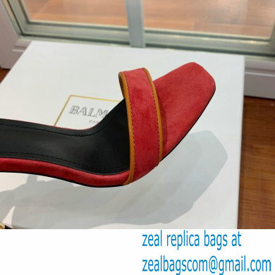 Balmain Heel 10.5cm Uma Sandals Suede Red/Orange 2022