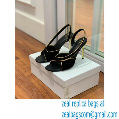 Balmain Heel 9.5cm Macy Slingback Sandals Black 2022 - Click Image to Close