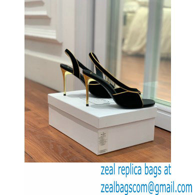 Balmain Heel 9.5cm Macy Slingback Sandals Black 2022