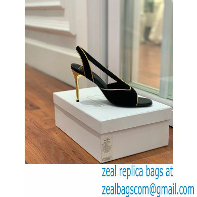 Balmain Heel 9.5cm Macy Slingback Sandals Black 2022