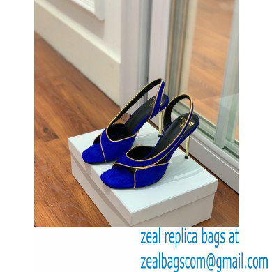 Balmain Heel 9.5cm Macy Slingback Sandals Blue 2022