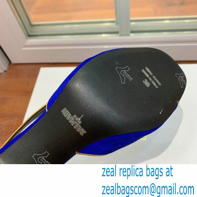 Balmain Heel 9.5cm Macy Slingback Sandals Blue 2022 - Click Image to Close