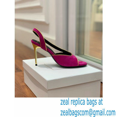 Balmain Heel 9.5cm Macy Slingback Sandals Fuchsia 2022