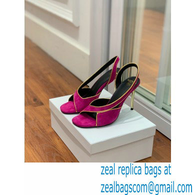 Balmain Heel 9.5cm Macy Slingback Sandals Fuchsia 2022