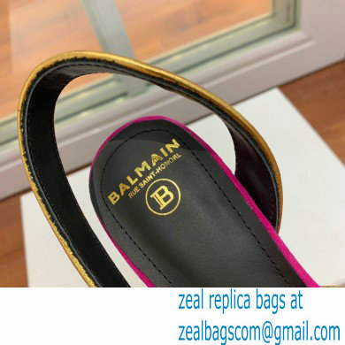 Balmain Heel 9.5cm Macy Slingback Sandals Fuchsia 2022