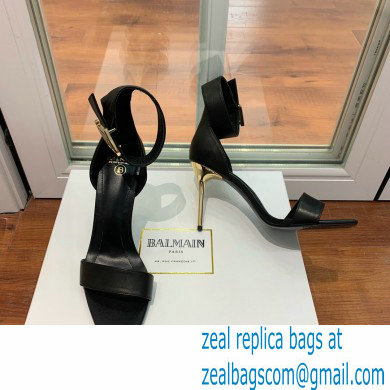 Balmain Heel 9.5cm Rudie Sandals Leather Black 2022