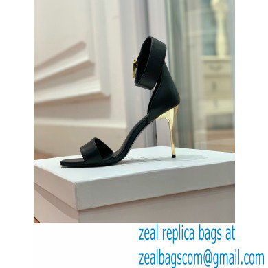 Balmain Heel 9.5cm Rudie Sandals Leather Black 2022