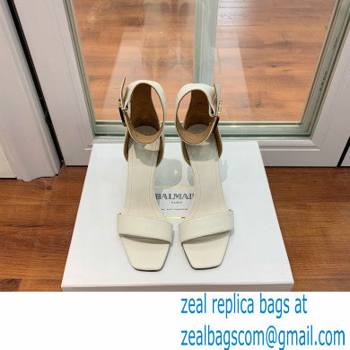 Balmain Heel 9.5cm Rudie Sandals Leather White 2022