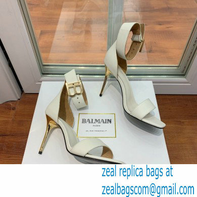 Balmain Heel 9.5cm Rudie Sandals Leather White 2022