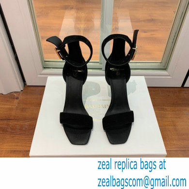 Balmain Heel 9.5cm Rudie Sandals Suede Black 2022