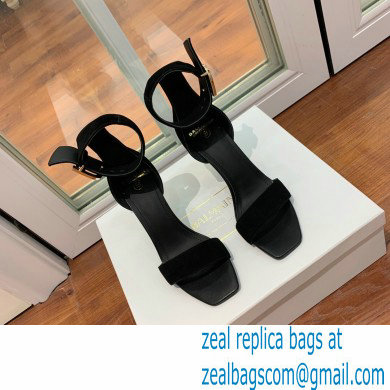 Balmain Heel 9.5cm Rudie Sandals Suede Black 2022