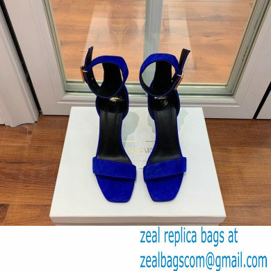 Balmain Heel 9.5cm Rudie Sandals Suede Blue 2022