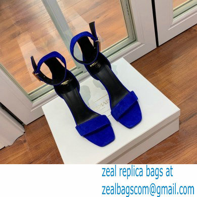 Balmain Heel 9.5cm Rudie Sandals Suede Blue 2022