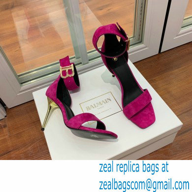 Balmain Heel 9.5cm Rudie Sandals Suede Fuchsia 2022