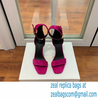 Balmain Heel 9.5cm Rudie Sandals Suede Fuchsia 2022