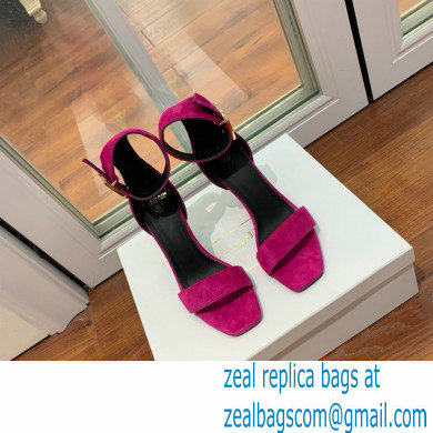 Balmain Heel 9.5cm Rudie Sandals Suede Fuchsia 2022