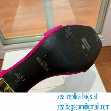 Balmain Heel 9.5cm Rudie Sandals Suede Fuchsia 2022